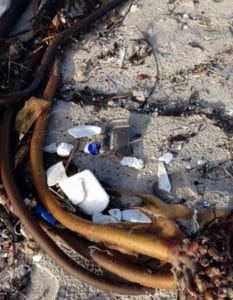 Polystyrene Polution on the Beach Cape Town