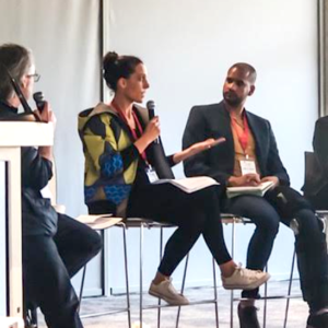 Cat speaking on panel at Food Next Africa conference