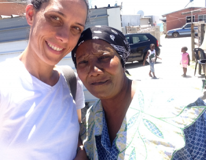Catherine Morris with Mama Mickey in Khayelitsha