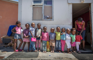 Some of the Yiza Ekhaya children standing outside in Khayelitsha