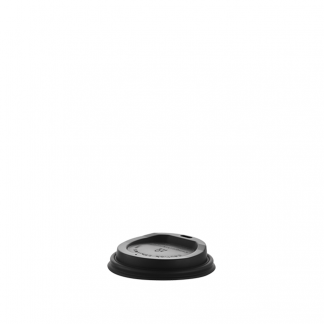 250ml Compostable Black Hot Cup Lid Pack - 50 Units