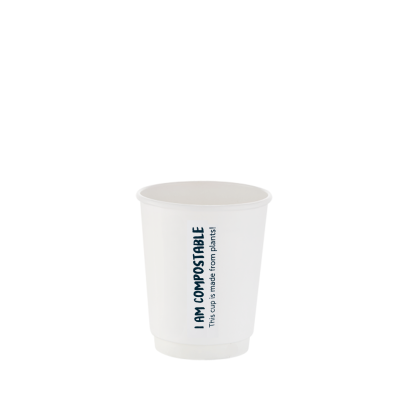 250ml White Double Wall Printed Hot Cup