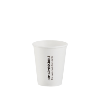 250ml White Single Wall Printed Hot Cup