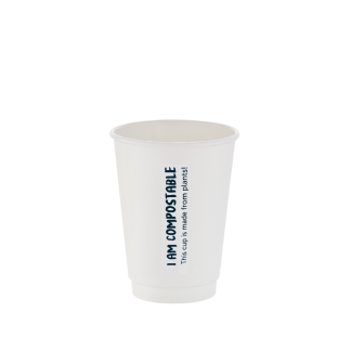 350ml White Double Wall Printed Hot Cup