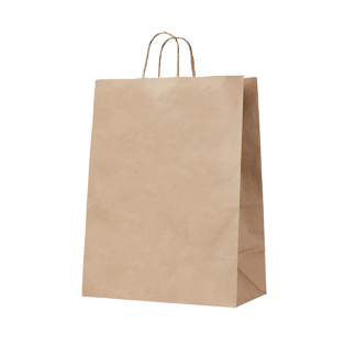 140gsm Handypack Kraft Gusseted Bag with Paper Twist Handles