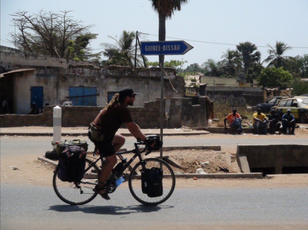 Kayden Kleinhans cycling in Africa
