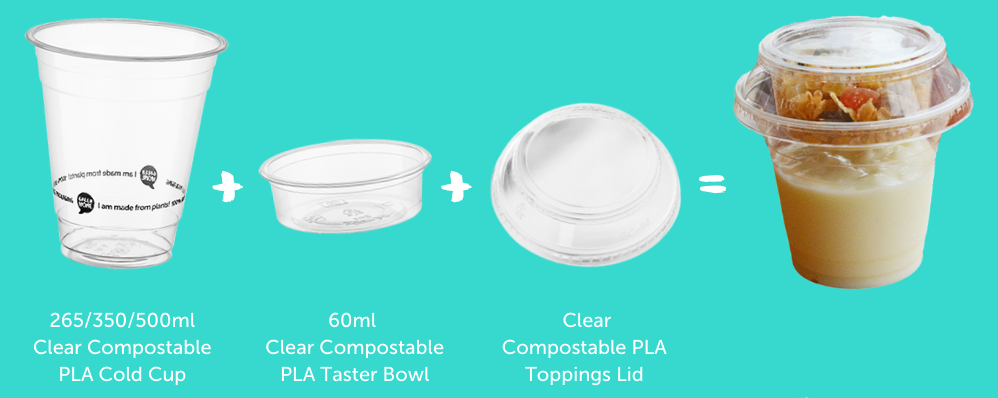 Clear toppings bowl with lid