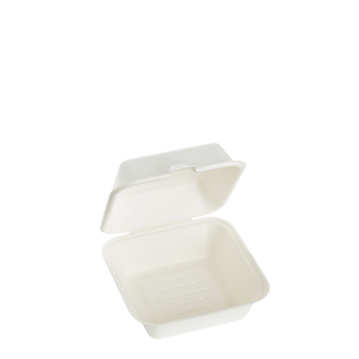 800ml Single Compartment Sugarcane Burger Clamshell
