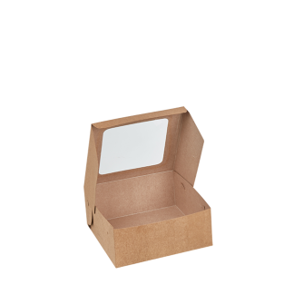 Medium Kraft Cake Box with PLA Window