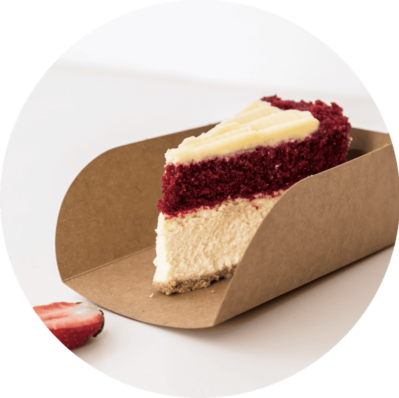 a slice of cake in a Kraft cake scoop